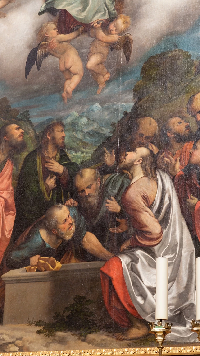 Il Romanino-269-Basilica di sant'Alessandro, Bergamo - Assunzione della Vergine - dettaglio  2